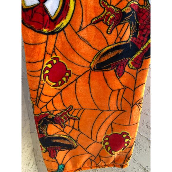 Spiderman Halloween Throw Blanket 50x70 | Pumpkin Web Orange - Picture 2 of 5